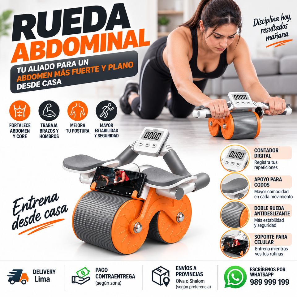 Rueda Abdominal Multifuncional con Contador Digital